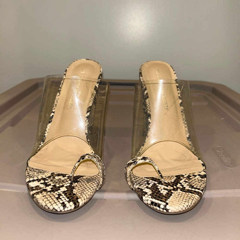 Clear Snake Print Heels